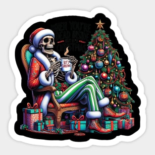 When You're Dead Inside but It's Christmas costume skeleton Sticker